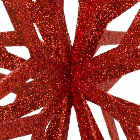 Stella 3D Natalizia Rossa Glitterata 3 Misure