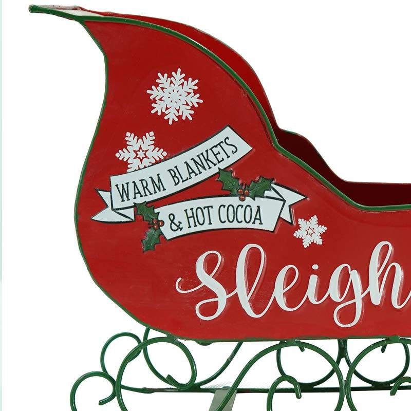 Slitta Natalizia in Latta Rossa H.27 cm