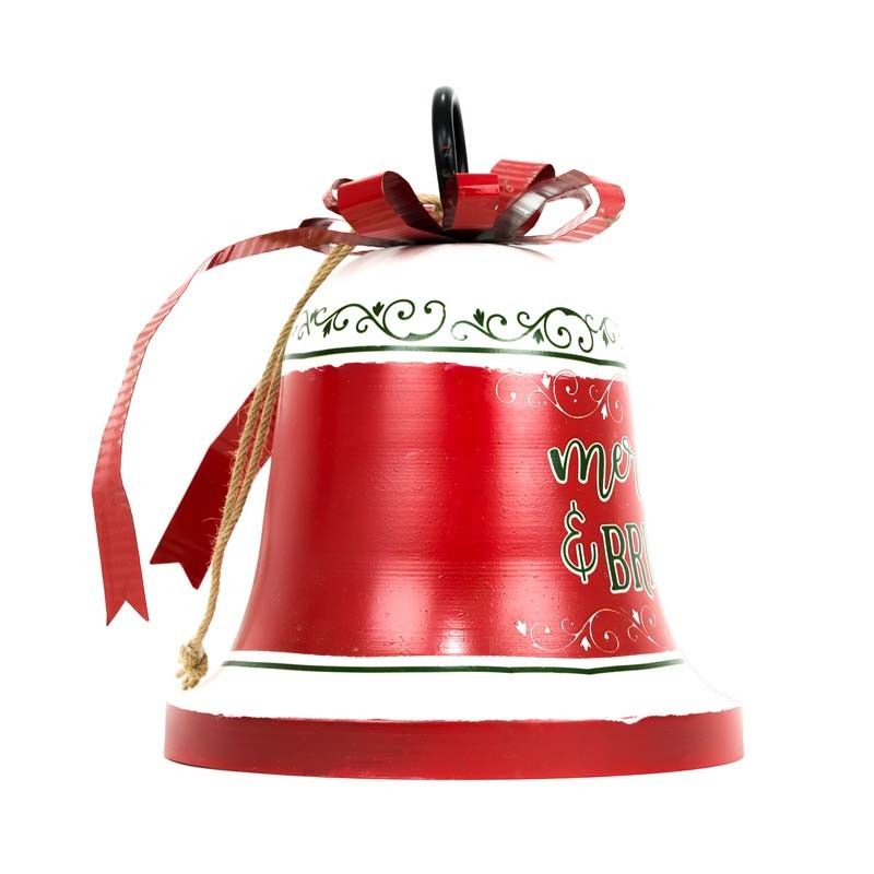 Campana Natalizia in Latta Rossa H.28 cm