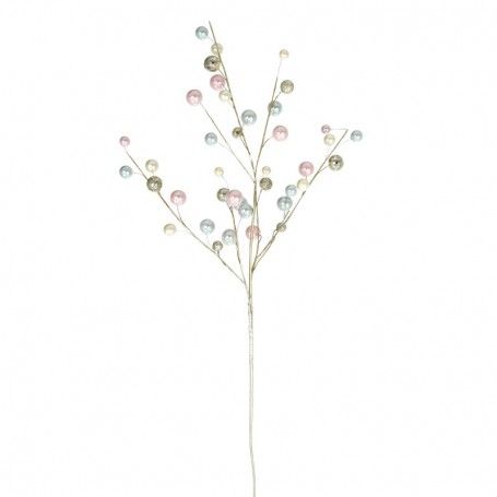 Rametto Natalizio con Perline Colorate 76 cm