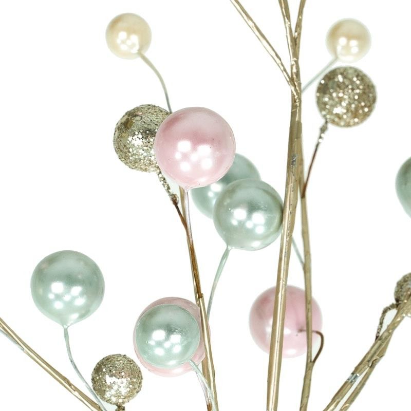 Rametto Natalizio con Perline Colorate 76 cm