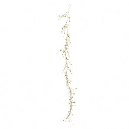 Ghirlanda Natalizia con Bacche Oro e Perle L.160 cm