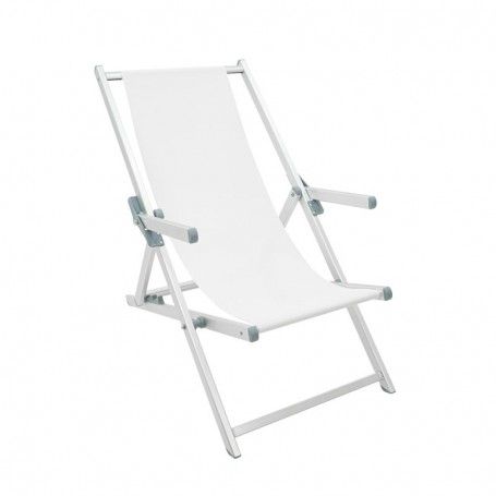 Sedia Sdraio da Giardino e Spiaggia in Alluminio Bianca Olaf