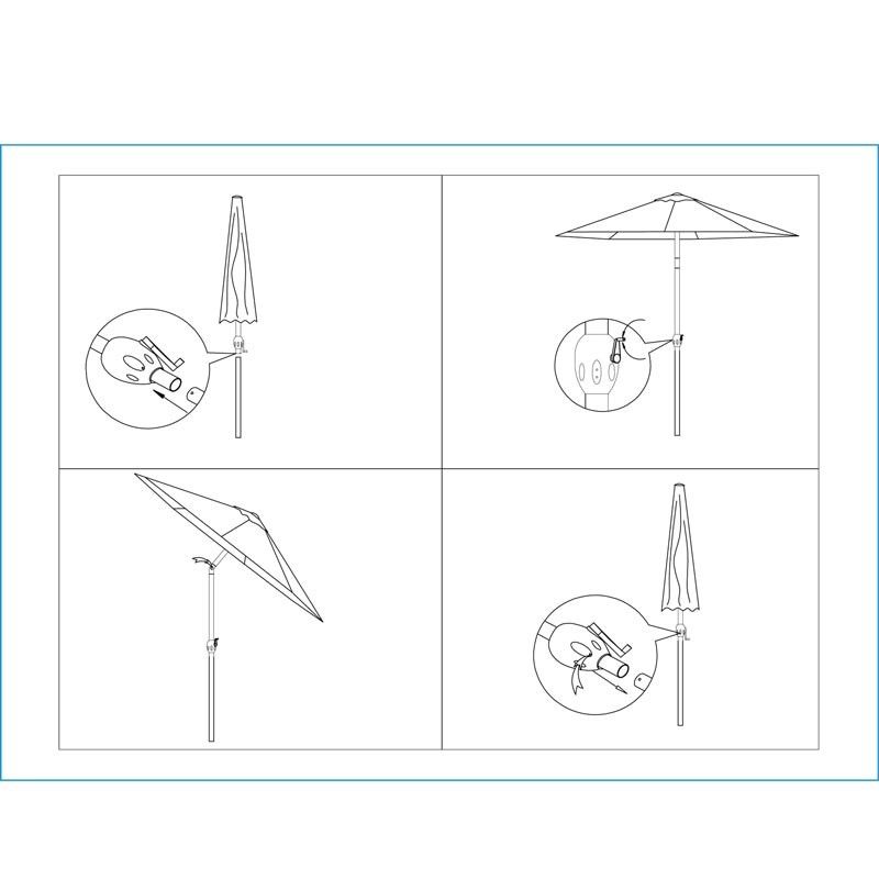Ombrellone Palo Centrale da Esterno in Alluminio D. 280 cm Nero | QD101
