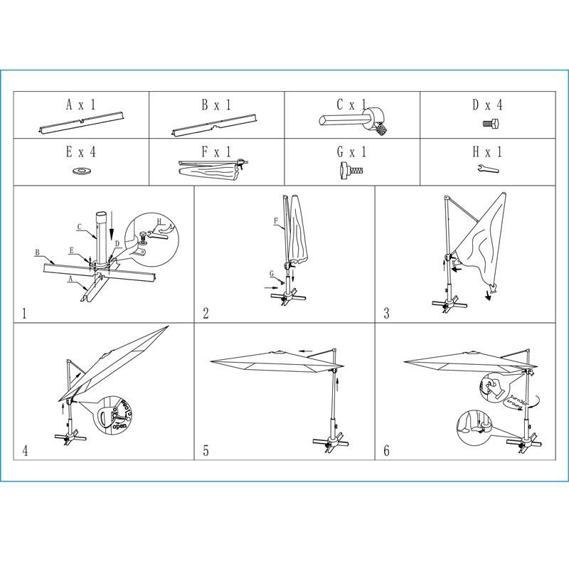 Ombrellone Decentrato da Giardino in Alluminio D.3 mt Sabbia | QD030A