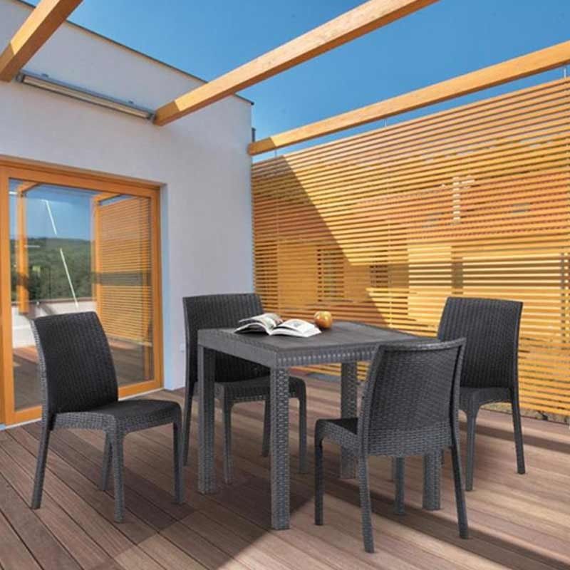 Tavolo per Esterni Antracite 80x80 cm - Dallas