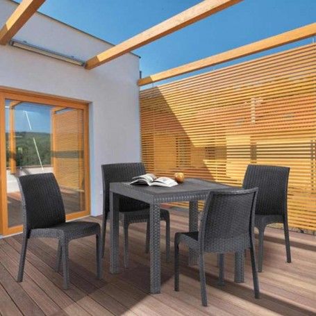 Tavolo per Esterni Antracite 80x80 cm - Dallas