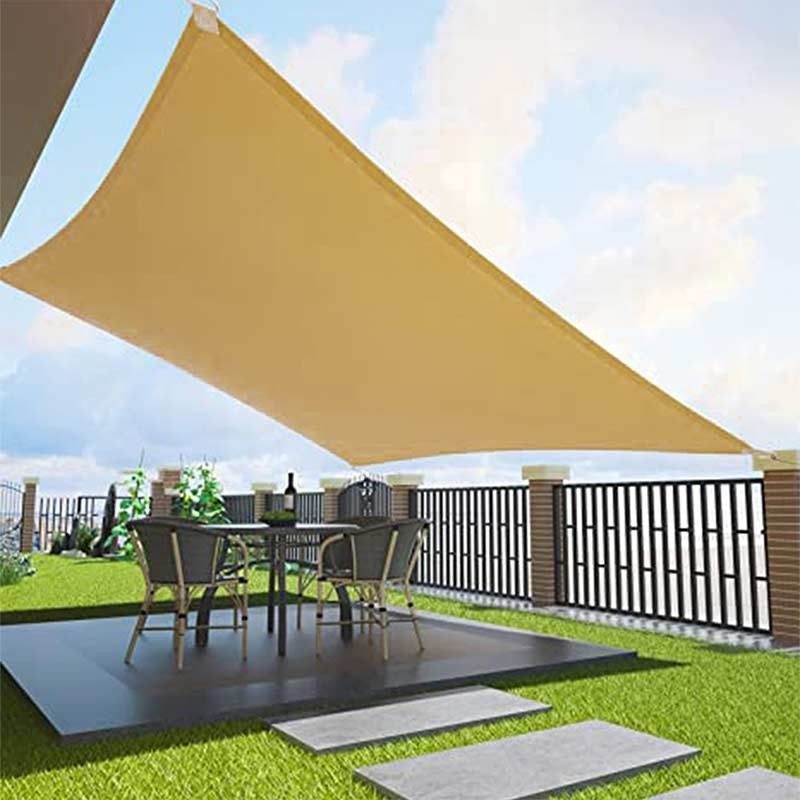 Vela Quadrata in Poliestere, Parasole Completo di Anelli 5 mt Tortora