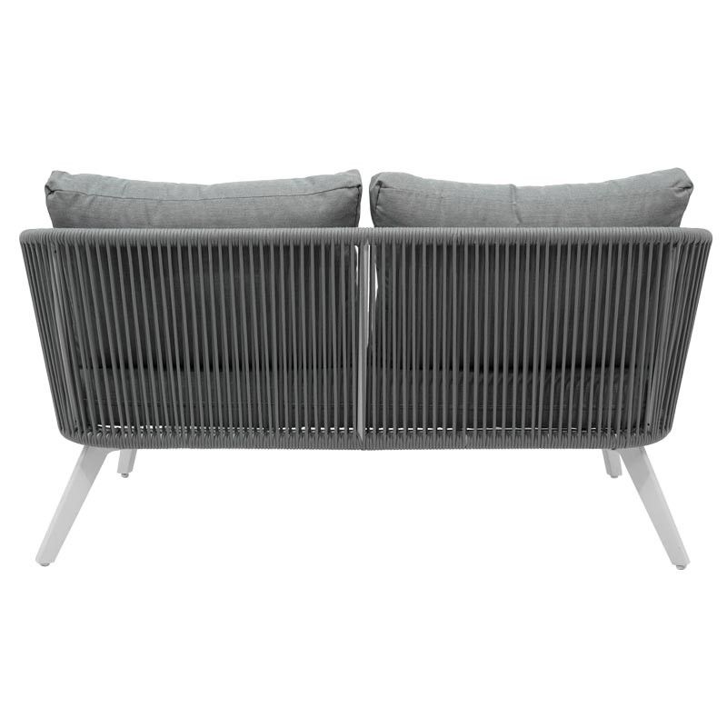 Set Divano da Giardino in Alluminio e Corde - Lipari Bianco e Grigio