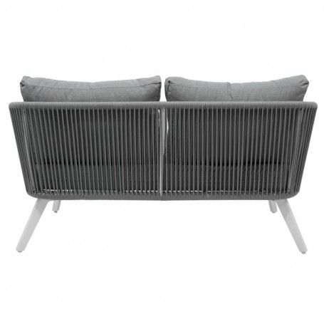 Set Divano da Giardino in Alluminio e Corde - Lipari Bianco e Grigio