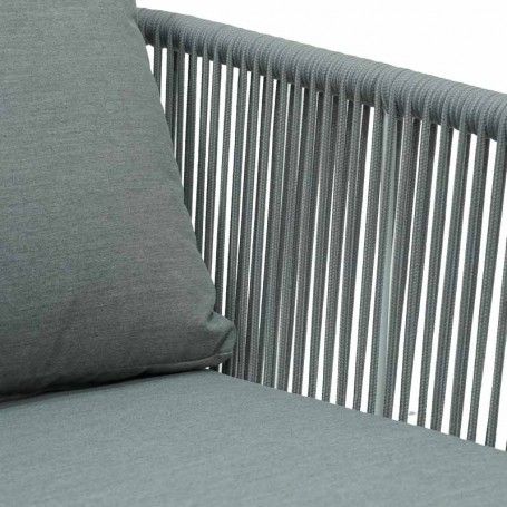 Set Divano da Giardino in Alluminio e Corde - Lipari Bianco e Grigio