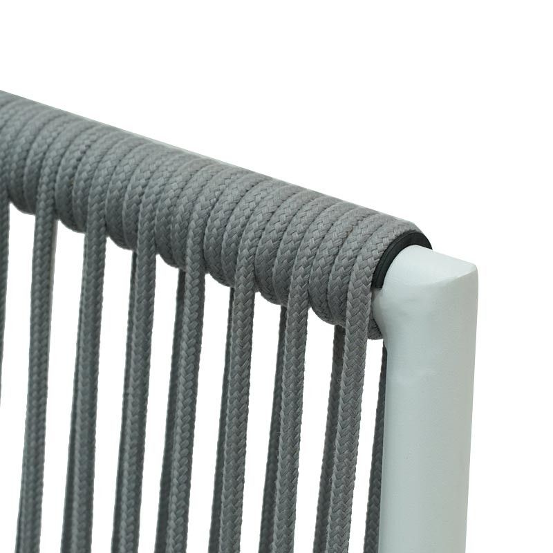 Set Divano da Giardino in Alluminio e Corde - Lipari Bianco e Grigio