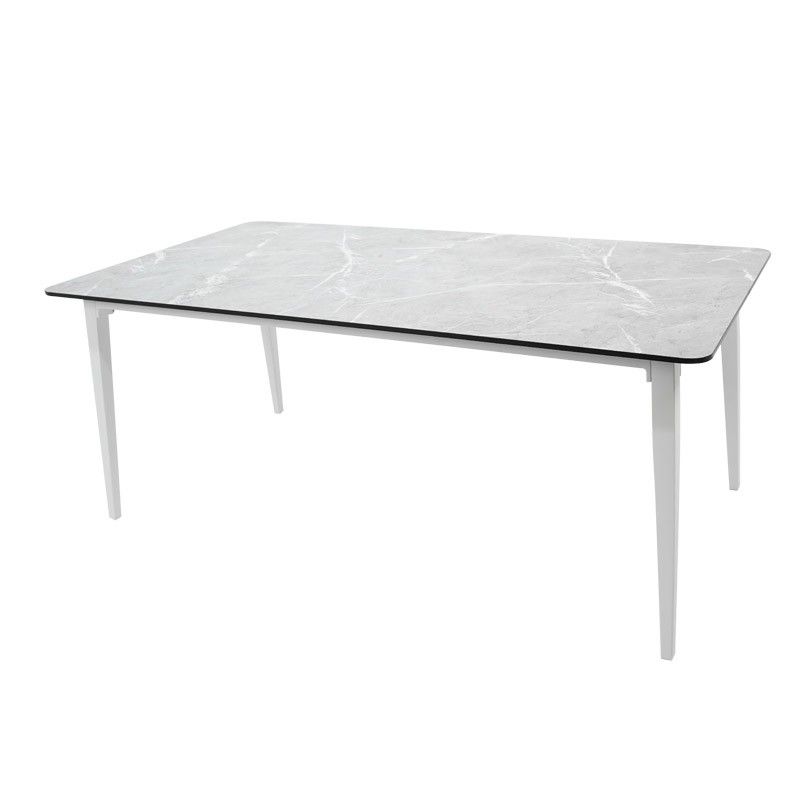 Tavolo Rettangolare per Esterni in Alluminio Bianco e Grigio | Panarea