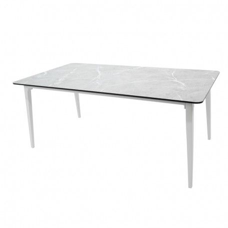 Tavolo Rettangolare per Esterni in Alluminio Bianco e Grigio | Panarea
