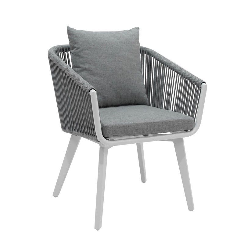 Tavolo Rettangolare per Esterni in Alluminio Bianco e Grigio | Panarea