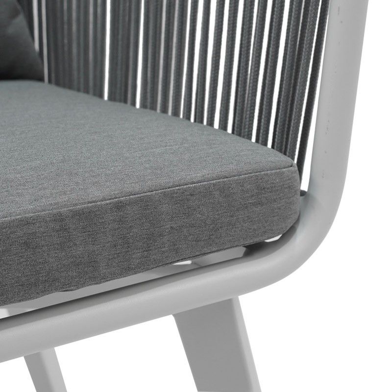 Tavolo Rettangolare per Esterni in Alluminio Bianco e Grigio | Panarea