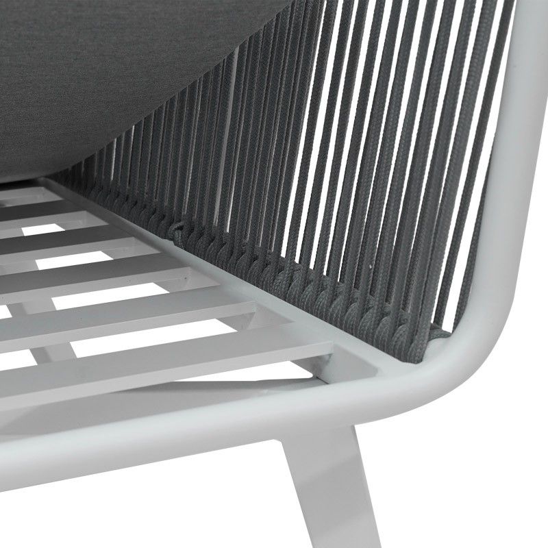 Tavolo Rettangolare per Esterni in Alluminio Bianco e Grigio | Panarea