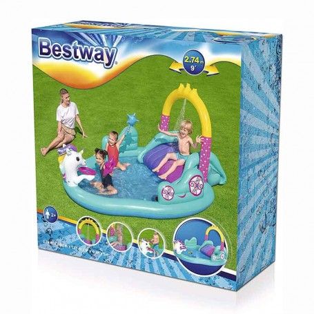 Piscina Gonfiabile Play Center Unicorno 274x198x137 cm -  Bestway 53097