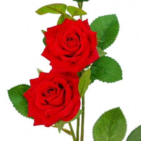 Ramo con 3 Rose in Velluto Rosso H.55 cm