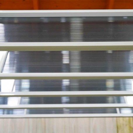 Gazebo da Giardino in Alluminio Bianco 3x3 m Copertura con Pannelli Mobili