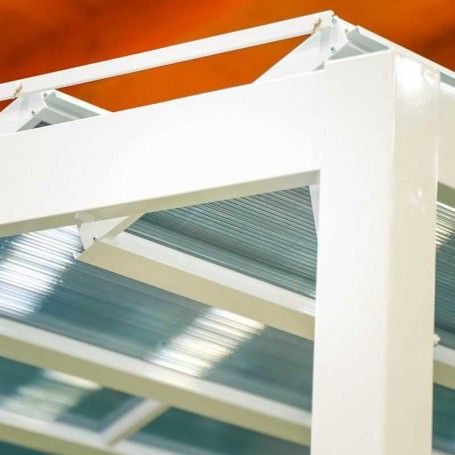 Gazebo da Giardino in Alluminio Bianco 3x3 m Copertura con Pannelli Mobili