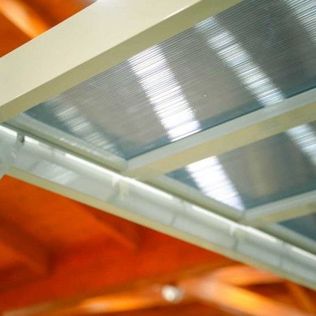 Gazebo da Giardino in Alluminio Bianco 3x3 m Copertura con Pannelli Mobili