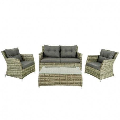 Set Divano da Giardino in Alluminio Beige - Lisandro Set Divano da Giardino in Alluminio Beige - Lisandro