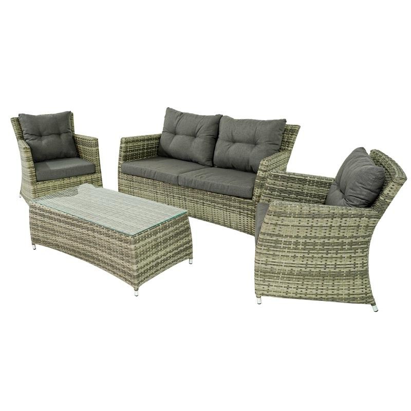 Set Divano da Giardino in Alluminio Beige - Lisandro