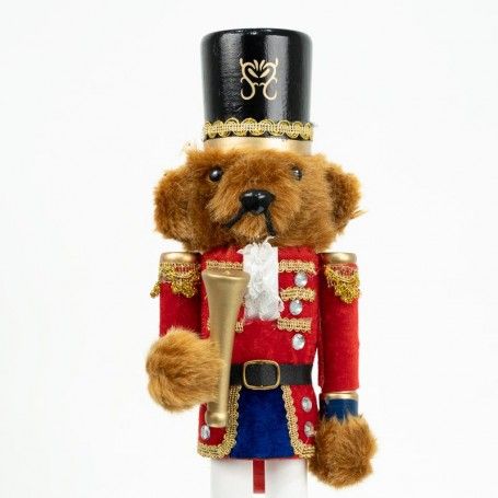 Orso Schiaccianoci Natalizio con Tromba H.36 cm