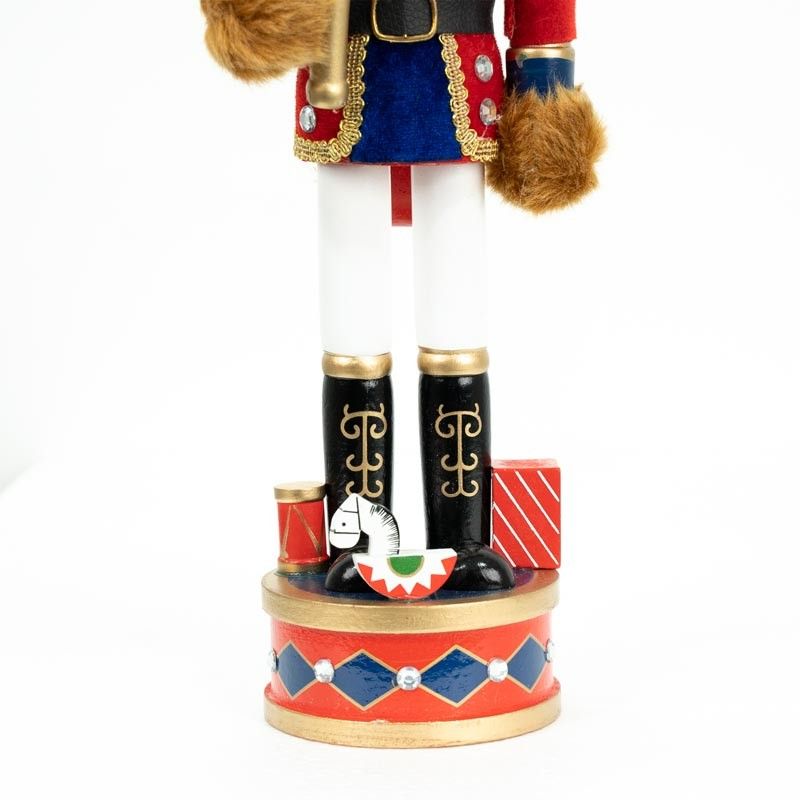 Orso Schiaccianoci Natalizio con Tromba H.36 cm