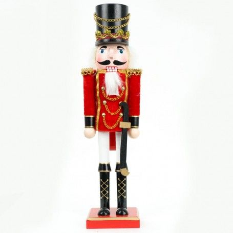 Schiaccianoci Natalizio con Giacca in Velluto Rosso H.38 cm