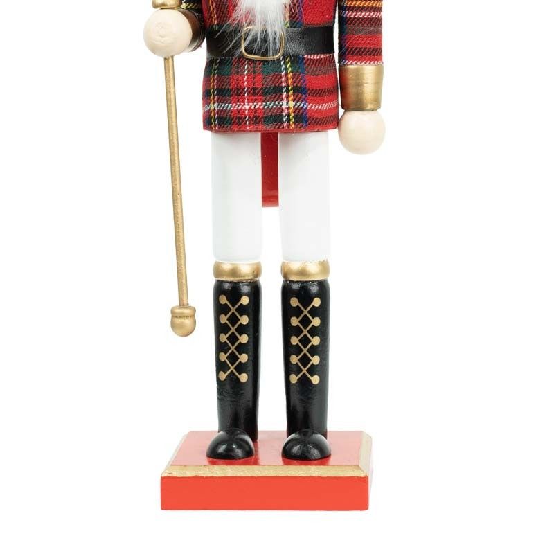 Schiaccianoci Natalizio con Scettro e Giacca a Quadri H.38 cm