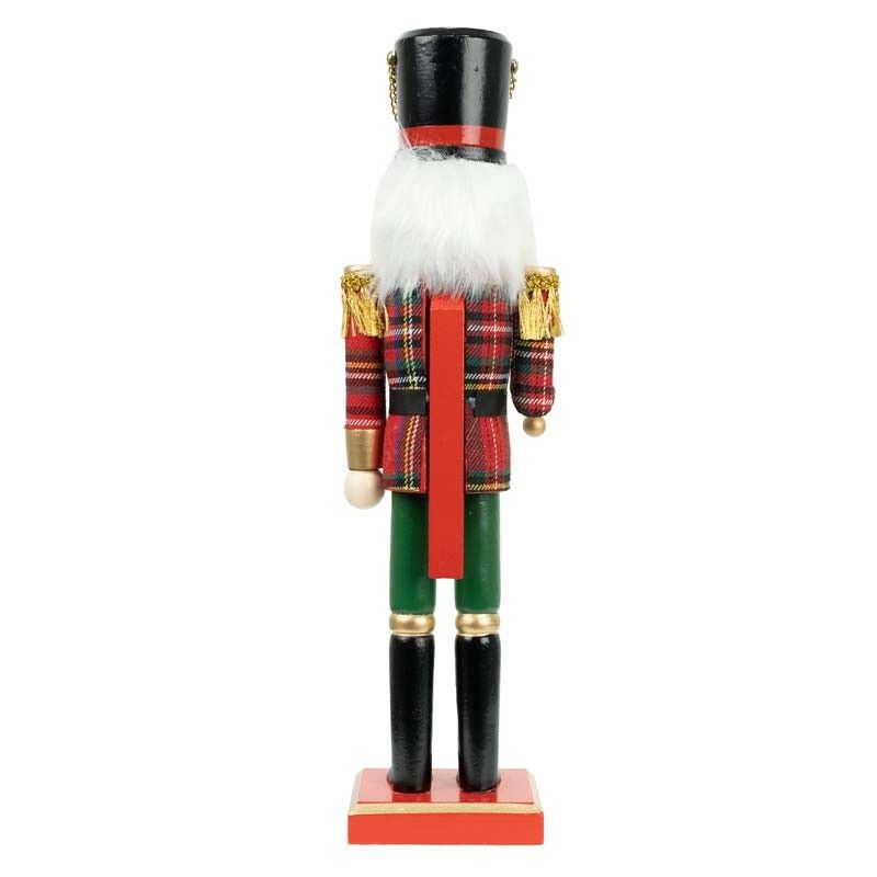 Schiaccianoci Natalizio con Spada e Giacca a Quadri H.38 cm