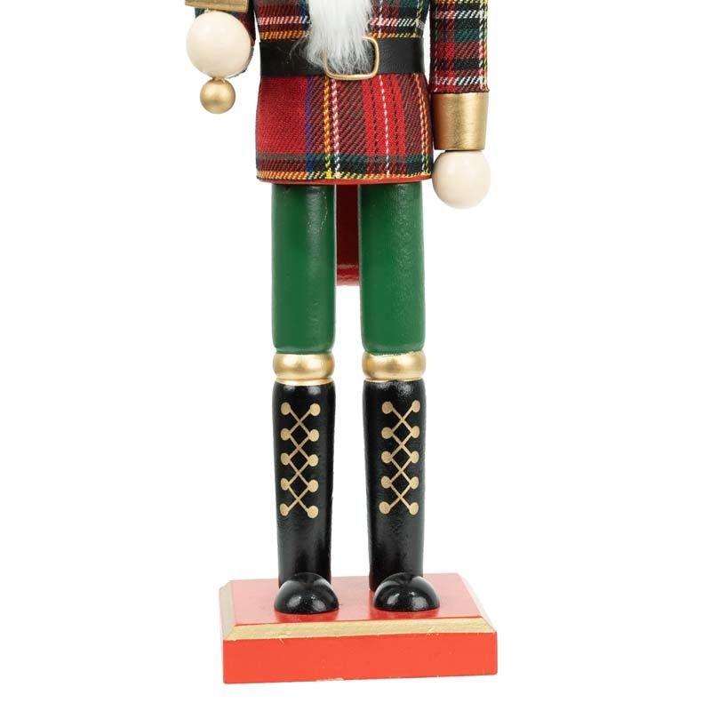 Schiaccianoci Natalizio con Spada e Giacca a Quadri H.38 cm
