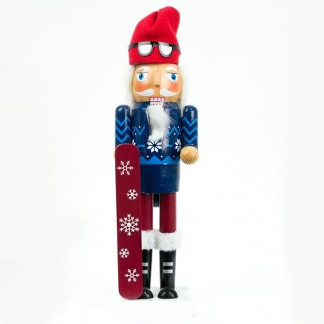 Schiaccianoci Natalizio con Snowboard H.38 cm