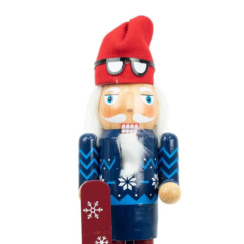 Schiaccianoci Natalizio con Snowboard H.38 cm