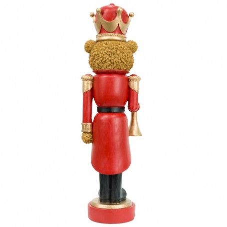 Orso Schiaccianoci Natalizio con Tromba e Corona H.46,5 cm