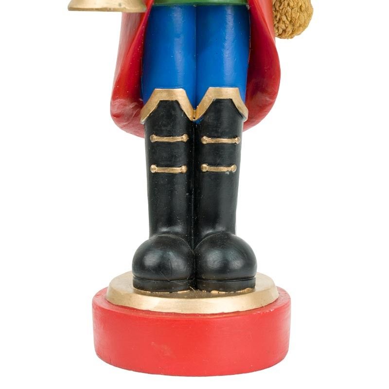 Orso Schiaccianoci Natalizio con Tromba e Corona H.46,5 cm