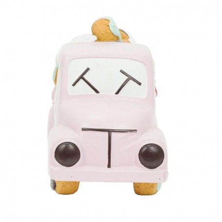 Furgoncino con Babbo Natale e Ciambelle in Resina 17x8x11,5 cm