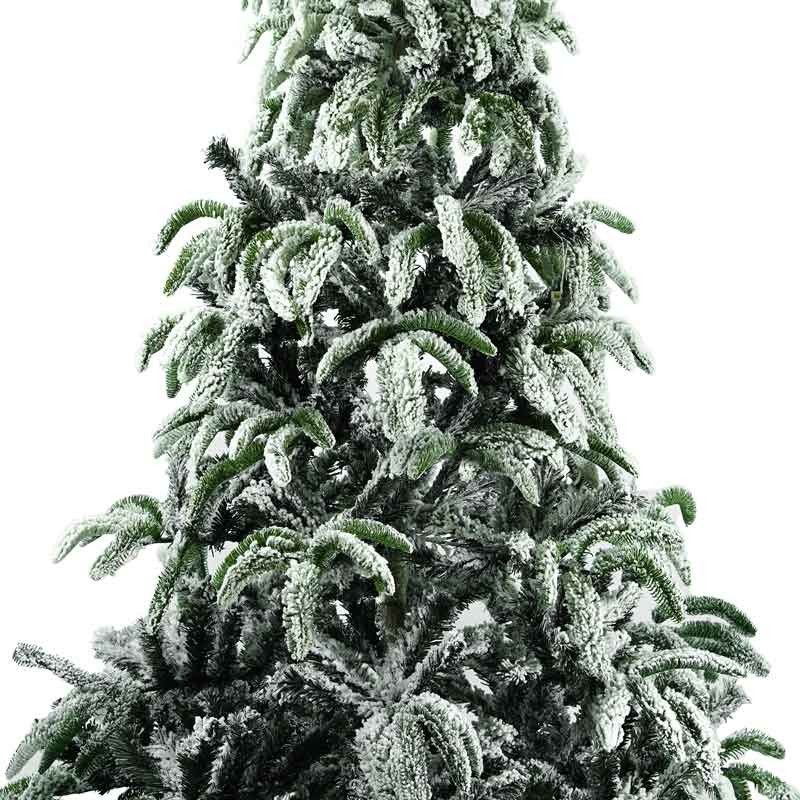 Albero di Natale Innevato H.210 cm con Apertura ad Ombrello