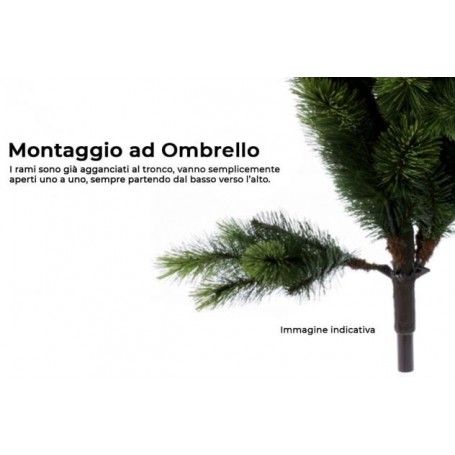 Albero di Natale Abete Verde Chiaro in Pe H.180/270 cm Apertura ad Ombrello - Deluxe Green