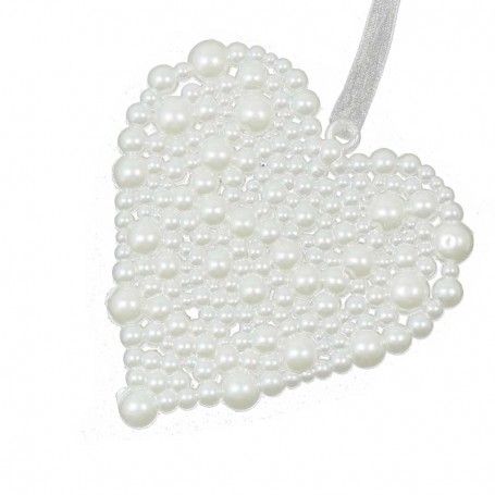 Set 2 Cuori Natalizi da Appendere Perlati