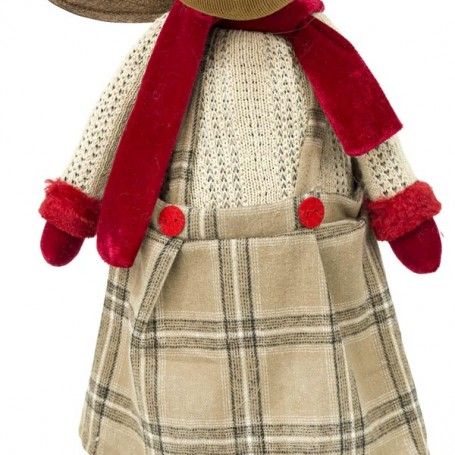 Renna Natalizia in Piedi con Gonna Beige a Quadri H.70 cm Renna Natalizia in Piedi con Gonna Beige a Quadri H.70 cm