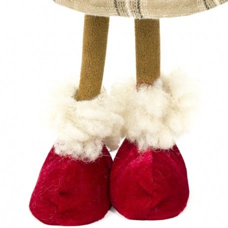 Renna Natalizia in Piedi con Gonna Beige a Quadri H.70 cm Renna Natalizia in Piedi con Gonna Beige a Quadri H.70 cm