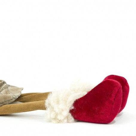 Renna Natalizia Seduta con Abito Beige a Quadri H.77 cm Renna Natalizia Seduta con Abito Beige a Quadri H.77 cm