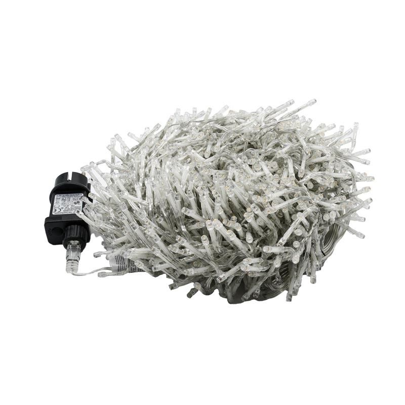 Catena Luminosa Multicolor 1000 Led| Cavo Trasparente| Funzione Memory |50 metri Uso Esterno IP44