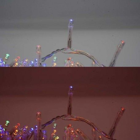 Catena Luminosa Multicolor 1000 Led| Cavo Trasparente| Funzione Memory |50 metri Uso Esterno IP44