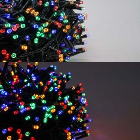 Catena Luminosa Multicolor 1000 Led| Cavo Verde| Funzione Memory |50 metri Uso Esterno IP44