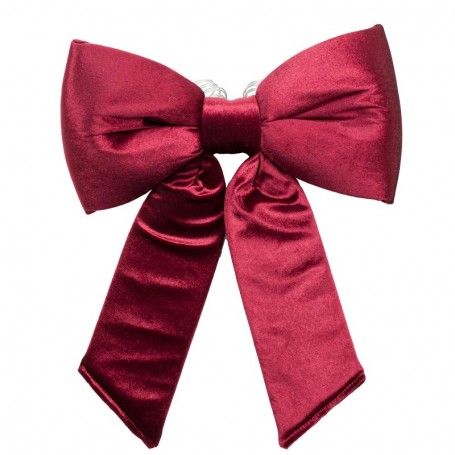 Fiocco Natalizio con Ganci in Velluto Bordeaux 4 Misure