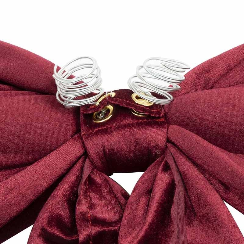 Fiocco Natalizio con Ganci in Velluto Bordeaux 4 Misure